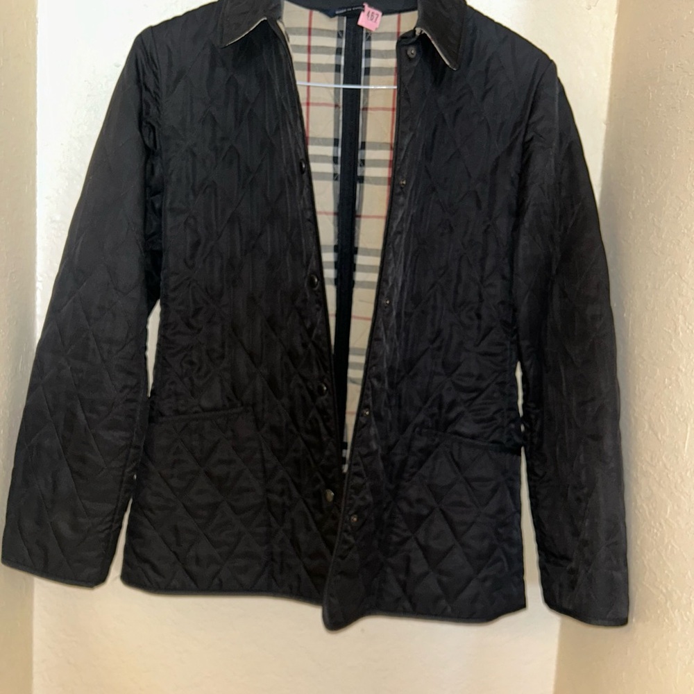 Authentic Burberry Black Quilted Jacket Size 6